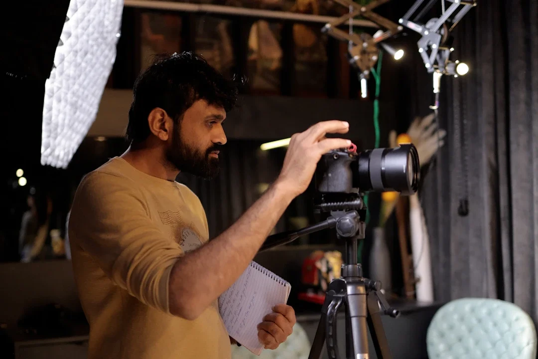 Behind the scenes video shoot with professional camera crew in Pune