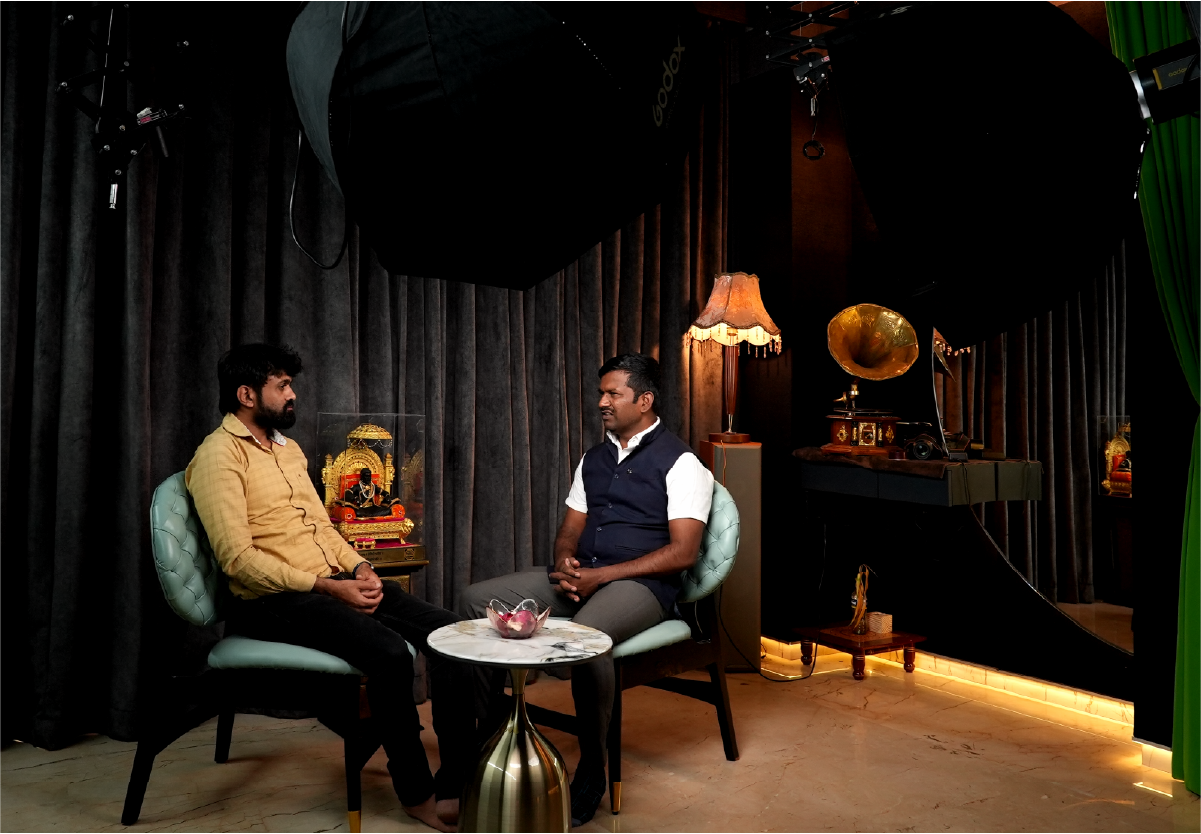 Podcast and interview recording session in Pune studio at Cinera Films Studio