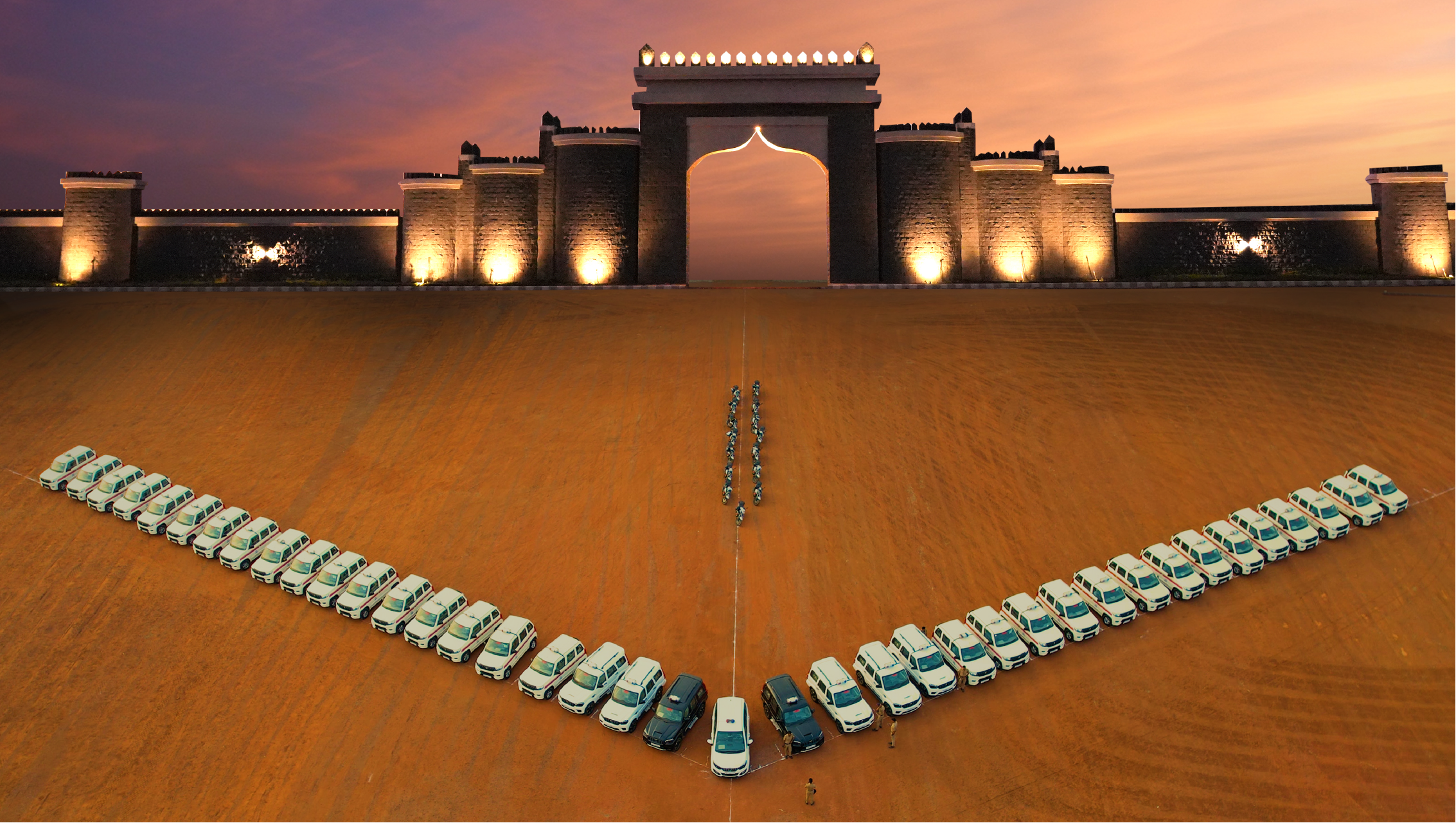 Drone aerial shot of Police Headquarters training ground at Baramati near Pune